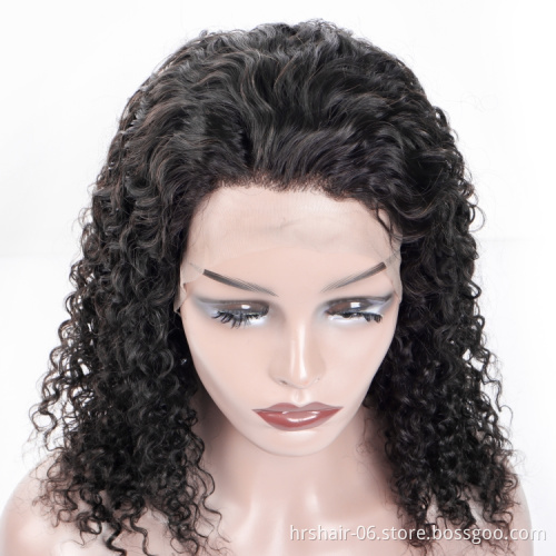 Kinky Curly 180% Density Human Hair Wig Lace Front 13X4 Raw Natural Color With Baby Hair Pre Plucked Glusless Wigs